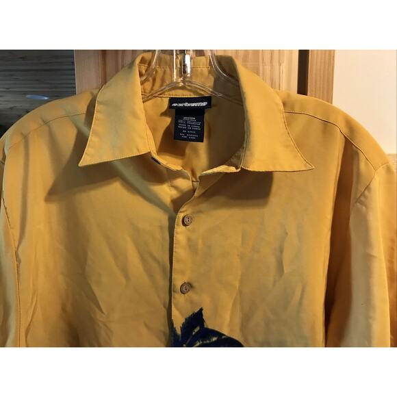 Extreme Gear Men's M Yellow Palm Print SS Button Down Polyester Hawaiian Shirt - Picture 8 of 12